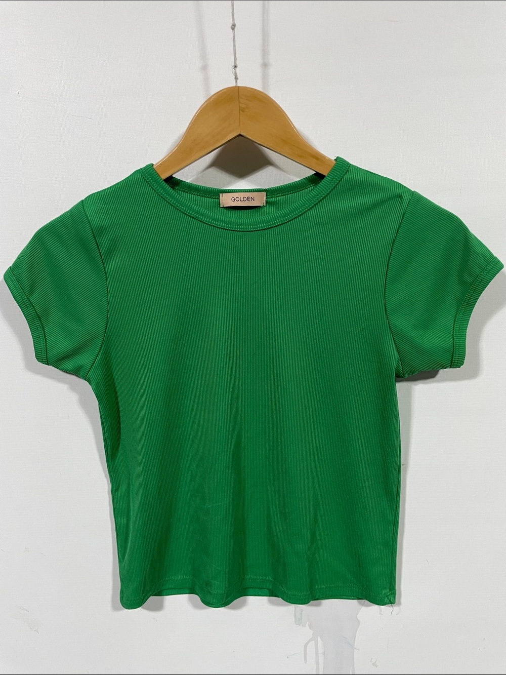 Golden Crew Neck Short Sleeve Tee in Bright Green